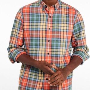L.L.Bean Men’s Multicoloured Scotch Plaid Casual Flannel Shirt Size Large